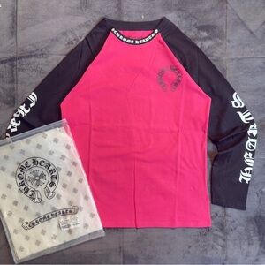 Chrome Hearts Pink and Black Long Sleeve Tee